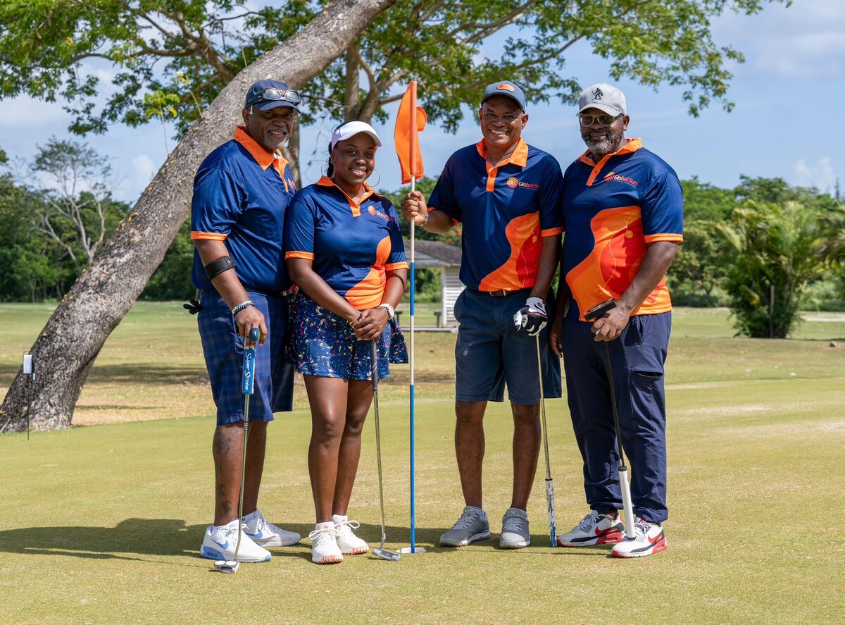 Four Global Sun Integration players on the green at the BAA Golf Tournament